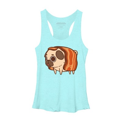 Women's Design By Humans Puglie Bacon Strip By Puglie Racerback Tank Top