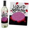 Big Dot of Happiness Zombie Zone - Halloween or Birthday Zombie Crawl Party Decorations for Women and Men - Wine Bottle Label Stickers - Set of 4 - 3 of 4
