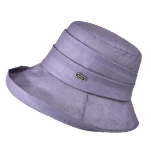 Anna-Kaci Women's Structured Bucket Hat with Pleated Band Design and Wide Brim for Elegant Everyday Sun Protection - 1 of 3