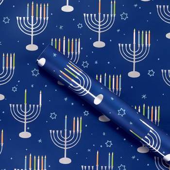 25 sq ft Hanukkah Menorah Candle Gift Wrap - Spritz™