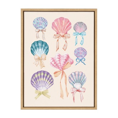 Natural Coastal Seashell Bows Canvas Print, 18x24