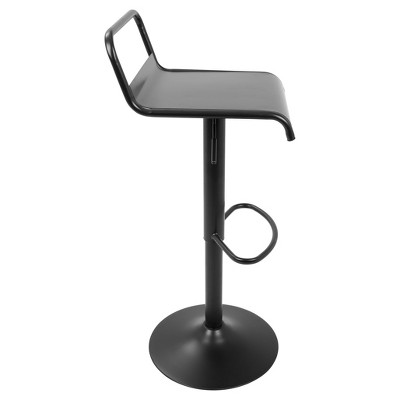 Emery Black Adjustable Metal Swivel Bar Stools, Set of 2