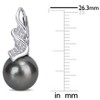 EVERLY JEWELRY | Sterling Silver 9 - 9.5 MM Black Tahitian Cultured Pearl and 1/6 CT TW Diamond Leverback Drop Earrings - 3 of 4
