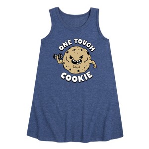 Girls' - Instant Message - One Tough Cookie Graphic Sleeveless Aline Dress - 1 of 4