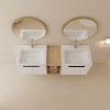 Soft-Close Wall-Mounted Bathroom Vanity with Ceramic Sink, Compact Storage for Small Bathrooms, White - 3 of 4