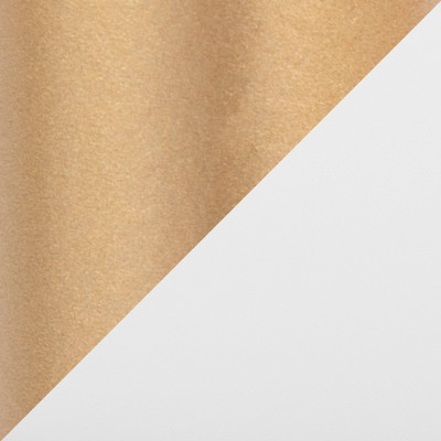 Set of 2 White Leather and Gold Metal Counter Stools