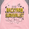 Girls' - Instant Message - Backyard Survivalist Shirt Tail Raglan Graphic T-shirt - 2 of 4