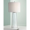 360 Lighting Marcus 30" Tall Tapered Column Large Modern Coastal End Table Lamp Clear Glass Single White Shade Living Room Bedroom Bedside Nightstand - 2 of 4
