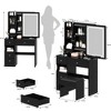 Vanity Desk Set, Makeup Table With Cushioned Stool, Drawers, Brightness Adjustable Mirror Light, 2 AC Powers And 2 USB Ports Built-in Socket - 4 of 4