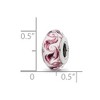 Black Bow Jewelry White, Mauve Swirl Hand-Blown Glass & Sterling Silver Bead Charm, 13mm - 4 of 4