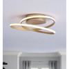 Modern LED Flush Mount Ceiling Light, Gold Geometric Ring, Dimmable Recessed Lighting, Minimalist Chandelier for Bedroom, Living Room - 3 of 4