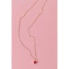 Slickblue Women's Necklace, Gold Link Chain with Red Marble Heart Pendant, Romantic and Trendy Style, 17" - 2 of 2