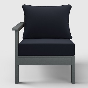 WestinTrends  Avalon Outdoor Patio HDPE Left Arm Facing Sectional Corner Club Chair with Patio Cushions - 1 of 4