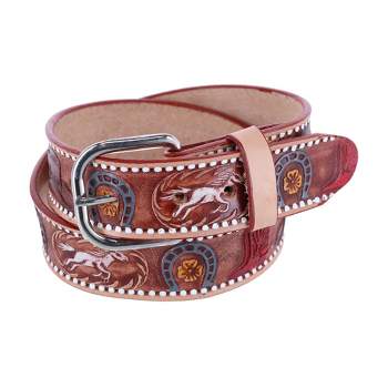 CTM Boys Cowboy Print Embossed Belt
