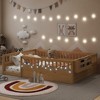 Whisen Twin Montessori Floor Bed Frame with High Rails, Light and Storage Shelf - 3 of 4