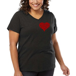 LA Pop Art All You Need is Love - Women's Word Art V-Neck - 1 of 4