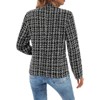 Coolmee Women's Tweed Blazers Long Sleeve Notch Collar Fully Lined Jackets Casual Business Fashionable Elegant Work Office Coats S Black - 4 of 4