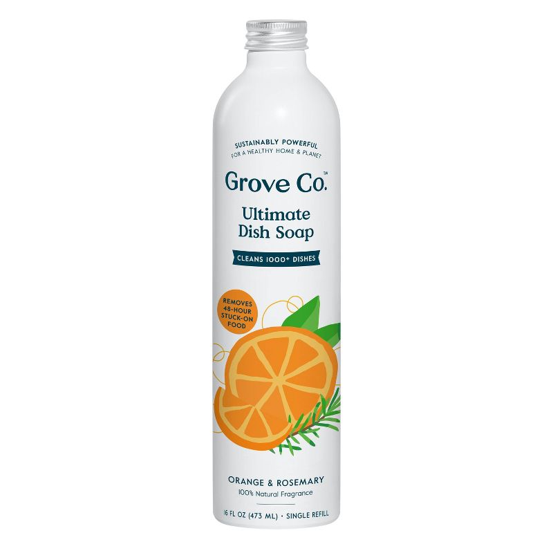 Grove Co. Orange &#38; Rosemary Liquid Dish Soap Refill - Aluminum Bottle - 16 fl oz, 1 of 10