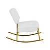 Modern Accent Rocking Chair, Cushioned Seat And Backrest Lounge Chair With Metal Base, Armless Upholstered Rocking Chair - 2 of 4