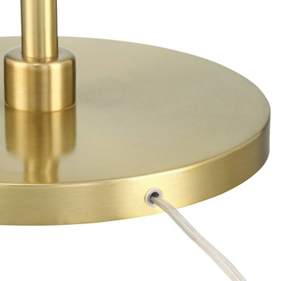 Modern Gold Arc Floor Lamp with White Shade