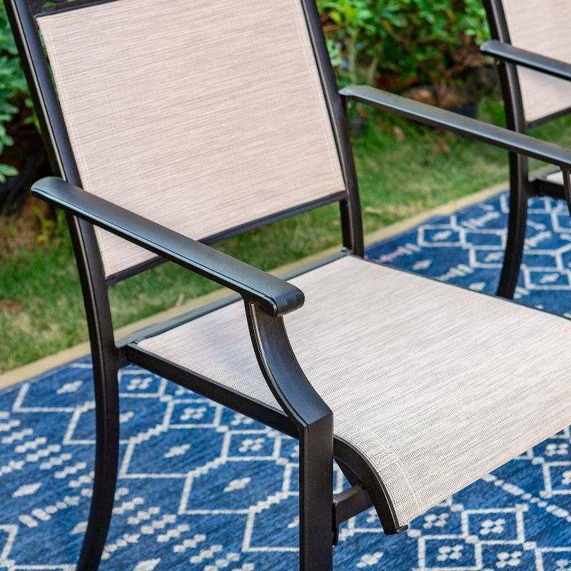2pk Outdoor Dining Chairs with Sling Seat, Metal Frame &#38; Armrests - Captiva Designs, 5 of 11