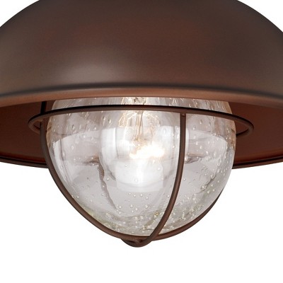 Harwich 10" Black Glass Outdoor Flush Mount Ceiling Light