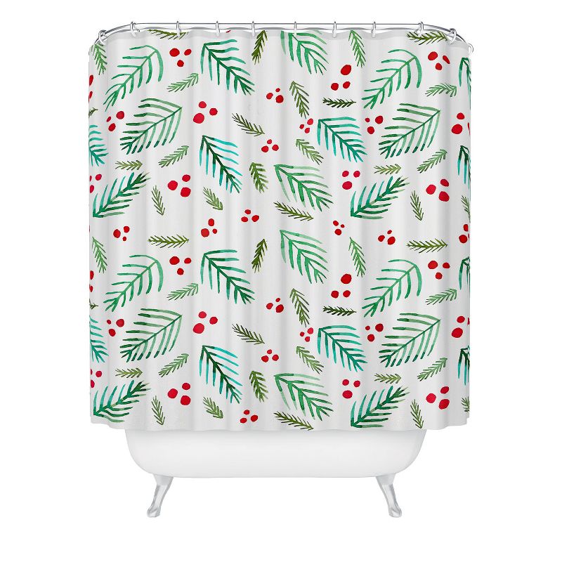 Angela Minca Xmas branches white Shower Curtain - Deny Designs, 1 of 4
