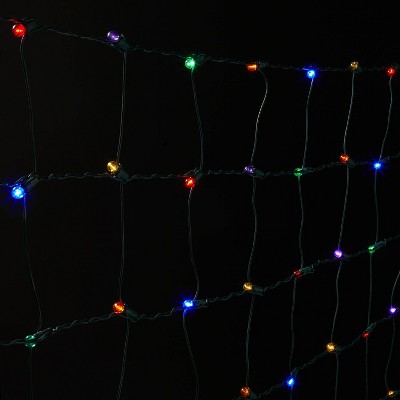 90ct 4' x 4' Christmas LED Twinkle Net Lights Multicolor with Green Wire - Wondershop™