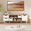 Costway TV Stand for TVs up to 55" with Storage 4 Drawers & 2 Open Shelves for Bedroom - 2 of 4