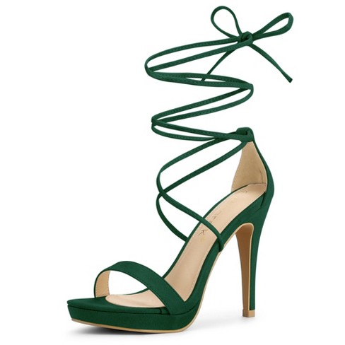 Emerald green 2025 lace up heels