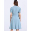 INSPIRE CHIC Women's Elegant Ruffled Peter Pan Collar Dresses - 3 of 4