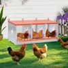 BABYYER Metal Chicken Nesting Box, Wall Mount with Vented Coop Equipment for Hens, Ducks and Poultry, Easy Egg Collection and Assembly - Orange - 2 of 4