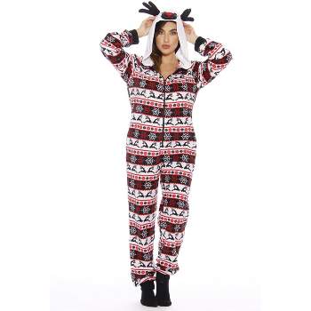 Just Love Womens One Piece Winter & Christmas Character Adult Onesie Hooded Pajamas