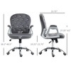 PAGED Ergonomic Office Chair Home Office Desk Chair Button Tufted Vanity Chairs with Padded Armrests and Swivel Wheels for Study - 3 of 4