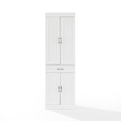 White Recessed Panel Kitchen Storage Pantry Cabinet