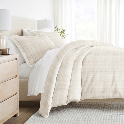 Modern Geometrics & Thatch Pattern 3PC Duvet Cover & Shams Set, Ultra Soft, Easy Care - Becky Cameron