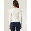 Allegra K Women's Sweetheart Neck Casual Long Sleeve Slim Fit Pullover Sweater - 4 of 4
