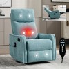 TIRAMISUBEST 3-Mode Fabric Heated Massage Manual Recliner Swivel Rocker Reclines Up to 155 Degrees and Features 8 Vibration Nodes - 4 of 4