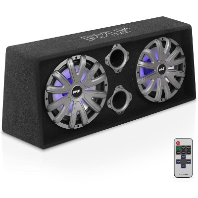 Pyle 12" Dual Subwoofer Box System with LED Lighting - 600W, Rear Vented Design - PLBS122LE.6