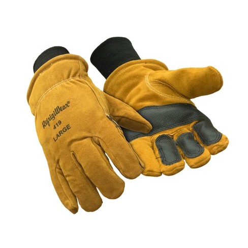 Refrigiwear Warm Fleece Lined Fiberfill Insulated Cowhide Leather Work  Gloves (gold, Medium) : Target