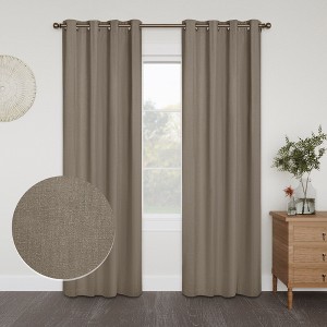 Awesome Home  Linen Slub Blackout Grommet Pair (2 Panels) - 1 of 4