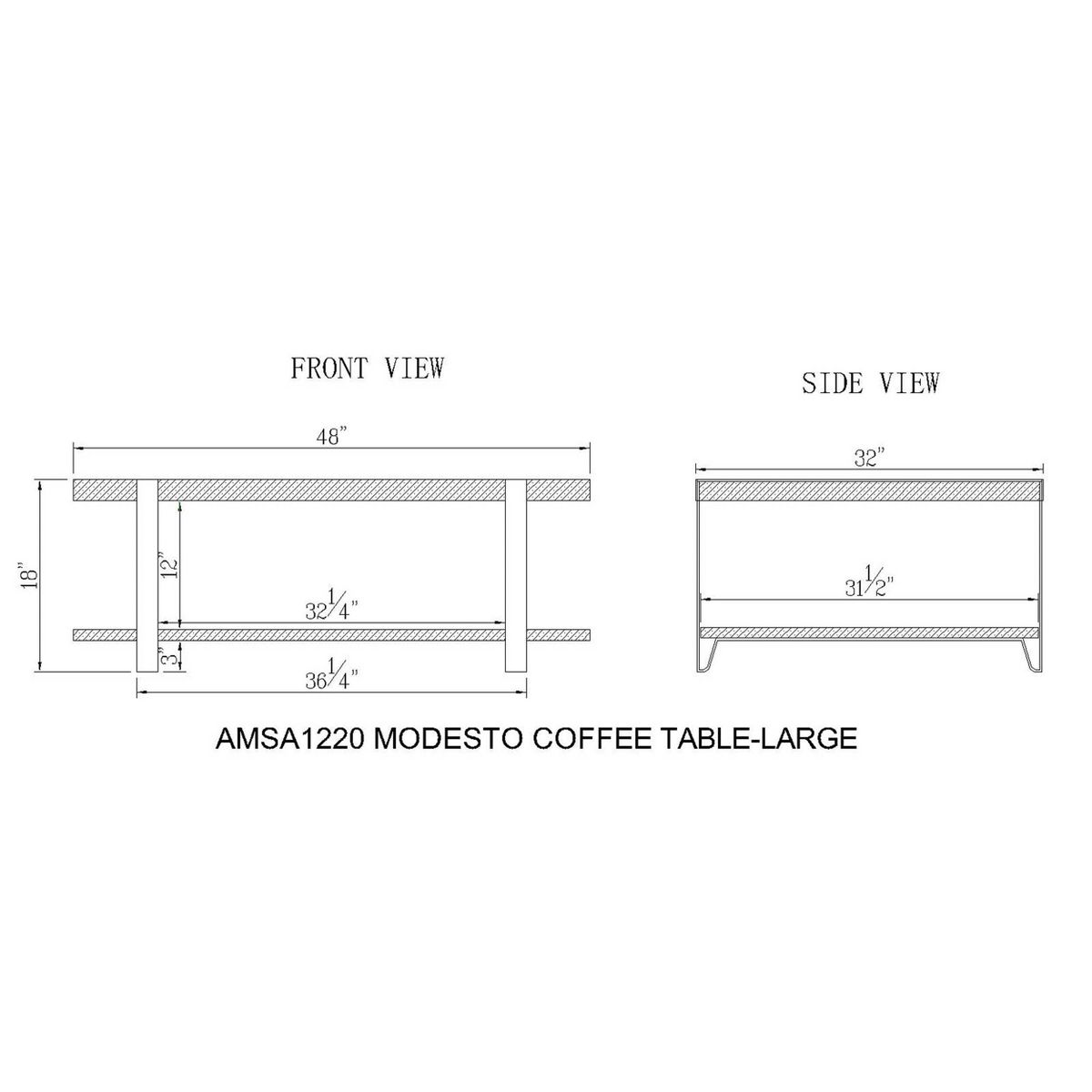 Modesto Metal Coffee Table - Alaterre Furniture - thumbnail 8