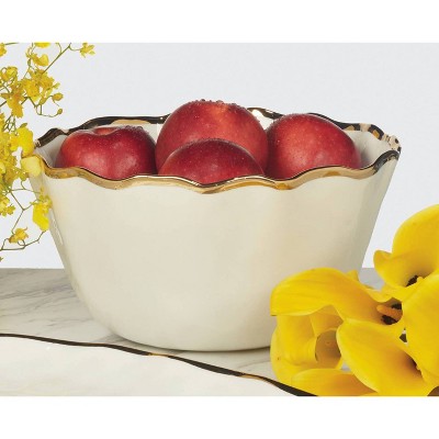 Regency Gold 144oz Ceramic Deep Serving Bowl