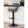 HomeRoots Gray and Black Faux Leather with Metal Swivel Low Back Adjustable Height Bar Chair - 2 of 4