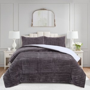 Marcielo 3PCS Soft Plush Flannel Bubble Comforter Set - 1 of 4