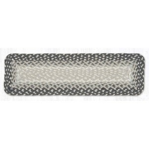 Earth Rugs Gray Sand Ivory Rectangle Stair Tread – 27x8.25 Braided Jute Step Rug in Neutral Tones - 1 of 3
