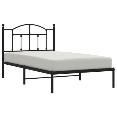 vidaXL Modern Steel Bed Frame with Headboard - Robust Construction, Breathable Support