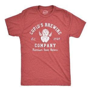 Mens Cupids Brewing Company T Shirt Funny Valentines Day Love Potions Tee For Guys - Crazy Dog Men's T Shirt - 1 of 4