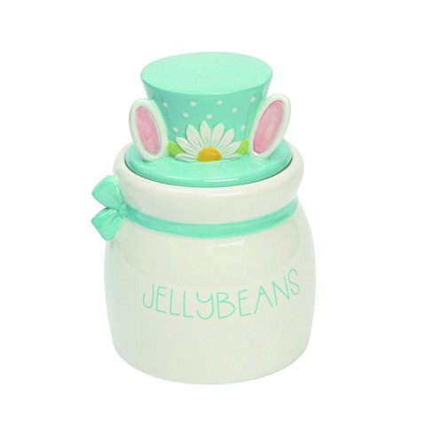 Transpac Dolomite 7.5 in. Multicolor Easter Bright Jelly Bean Jar - image 1 of 2