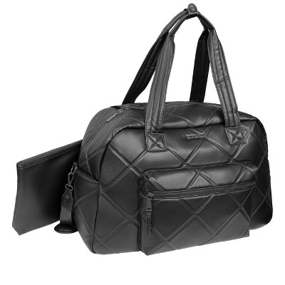 Max Studio 21 Inch Large Lamby Diamond Quilted Front Pocket Duffle Bag
